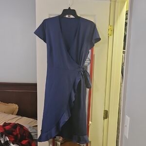Elegant Navy Wrap Dress